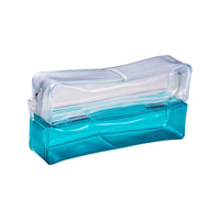 King Jim Cheers Twin Transparent Pencil Case - Turquoise