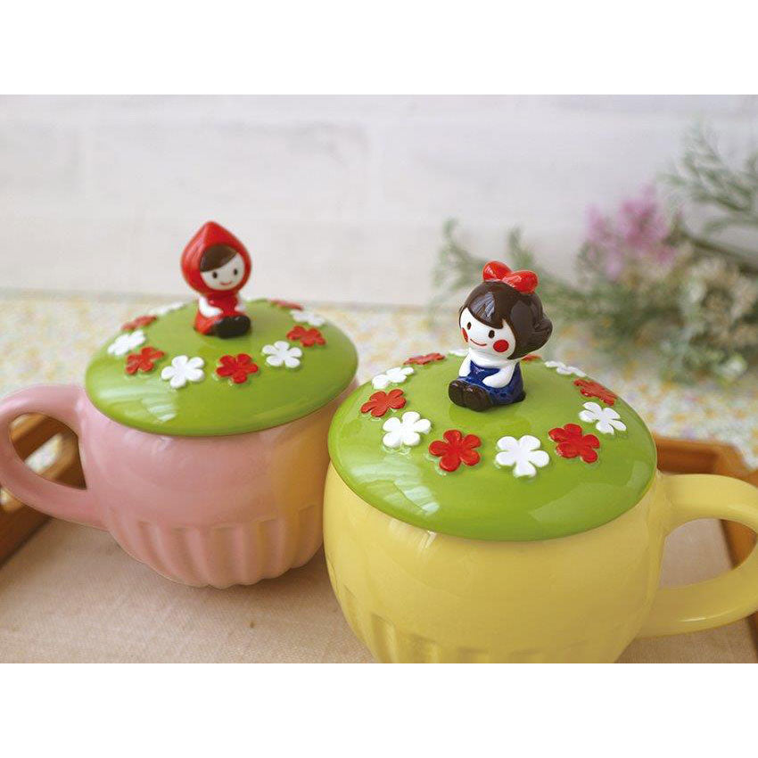 Decole Flower Field Mug Set with Lid - Snow White
