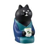 Decole Concombre Figurine - Tea House - Black Cat & Tea 2