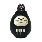 Decole Concombre Figurine - Fuku Mono - Lucky Cat Daruma - Black