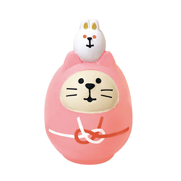 Decole Concombre Figurine - Fuku Mono - Lucky Cat Daruma - Pink