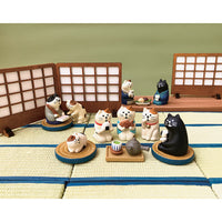 Decole Concombre Figurine - Tea House - Cat & Rice Ball