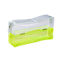 King Jim Cheers Twin Transparent Pencil Case - Neon Yellow